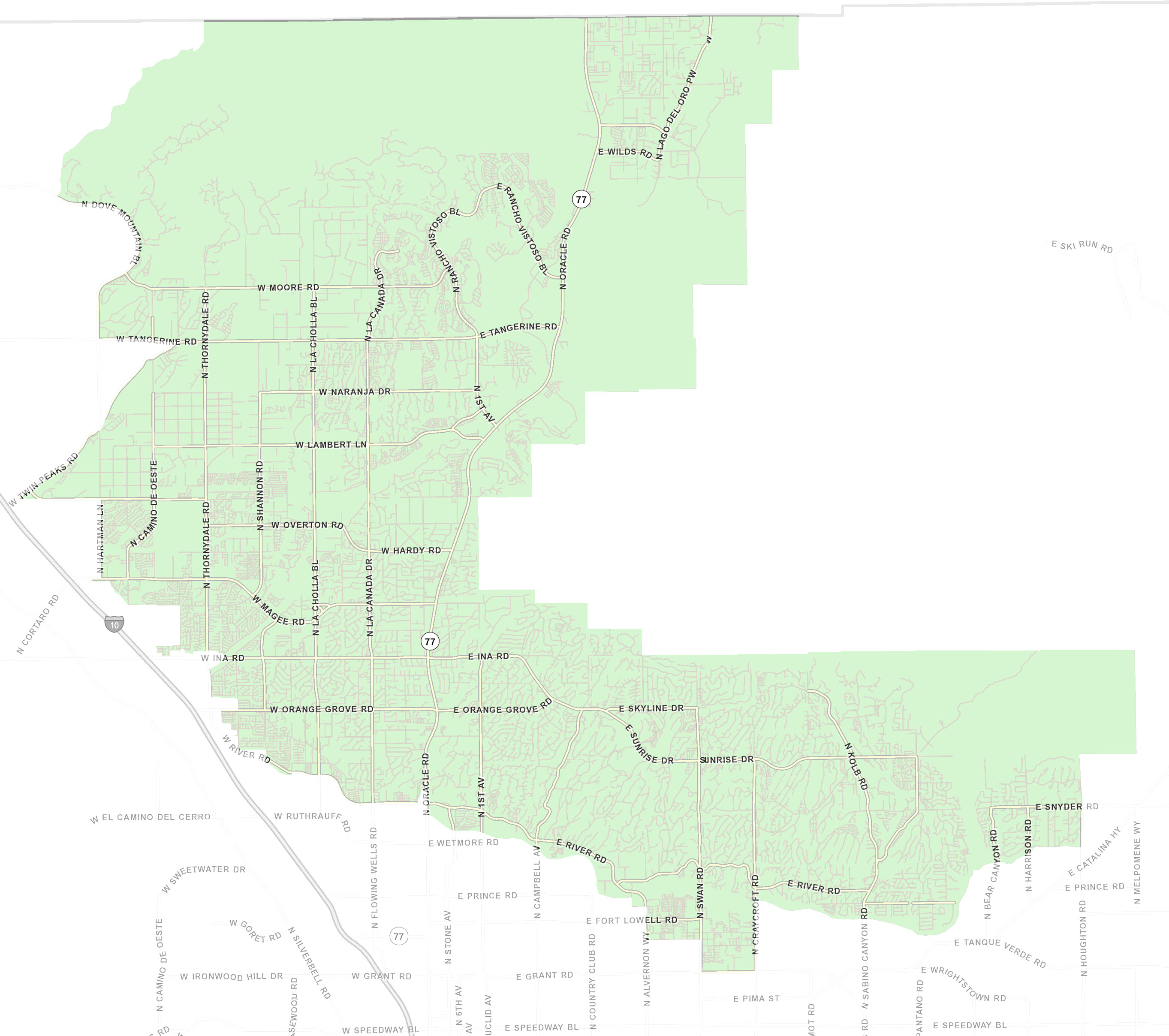 Map of Pima County District 1